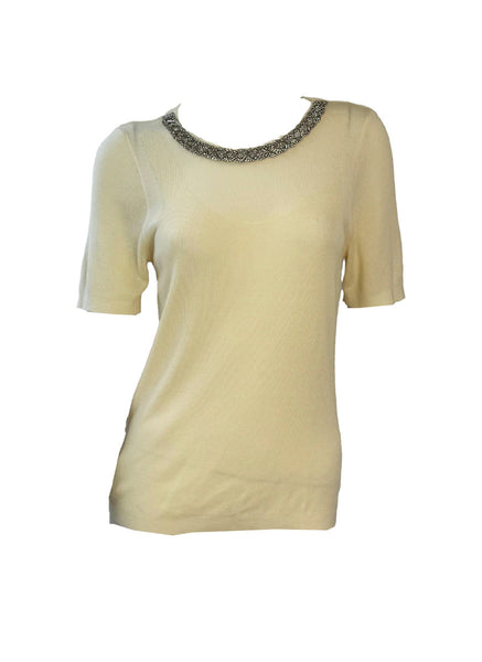Embellished Collar Knit Top