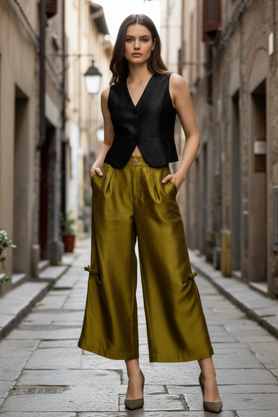 Cropped Satin Culottes