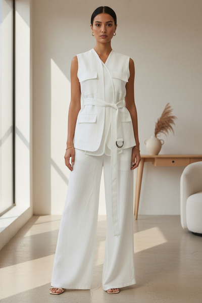 Vest-Style Top & Pants Set