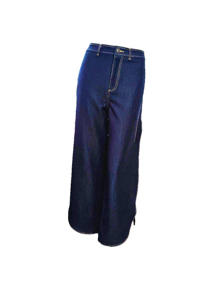 Slit Sides Wide-leg Jeans