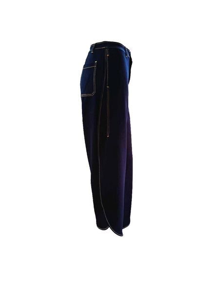 Slit Sides Wide-leg Jeans