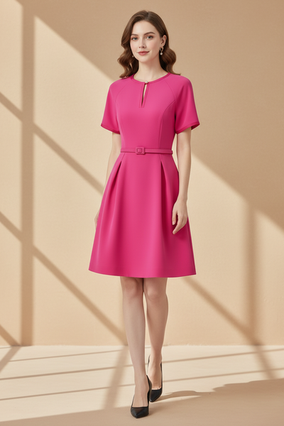 Short Sleeved A-line Dress