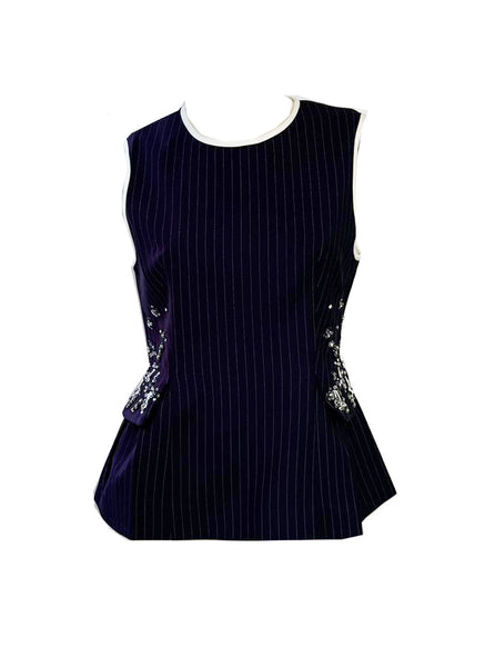 Pinstripes Peplum Top