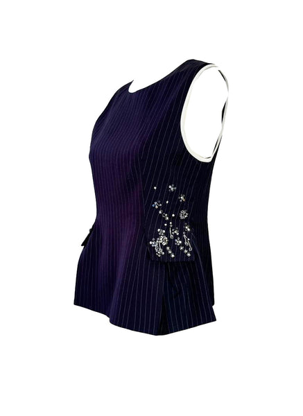 Pinstripes Peplum Top
