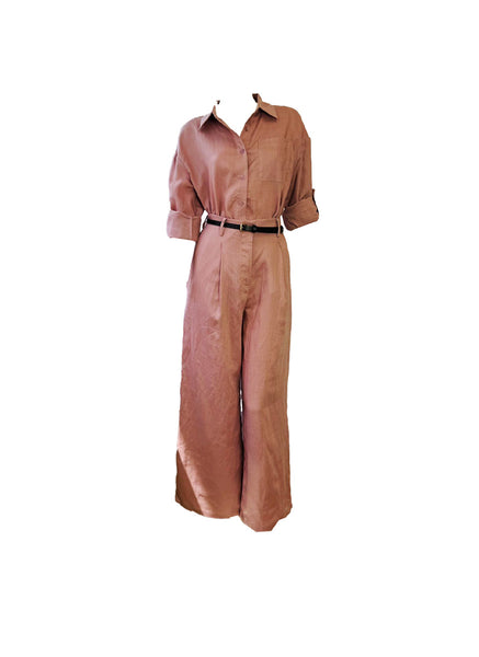 Oversized Blouse & High-Waisted Linen Pants Set