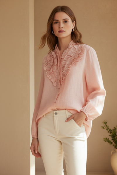 Ruffles Linen Blouse