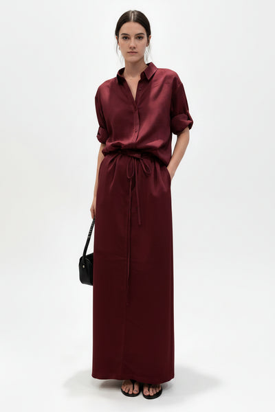 Linen Blouse & Long Skirt Set