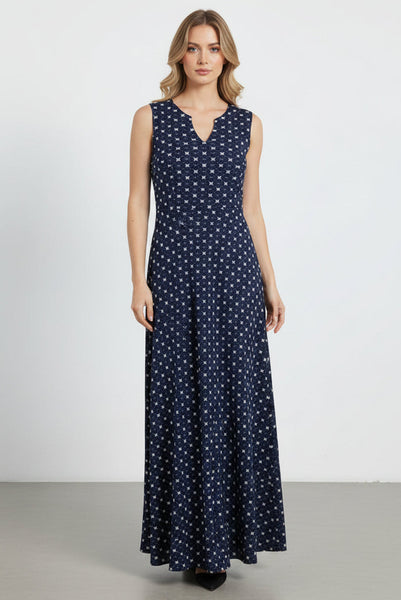 Dotted Maxi Pleated Dress