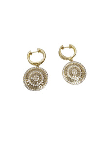 4240008 Diamond Filled Round Shaped Earrings *Last Pair