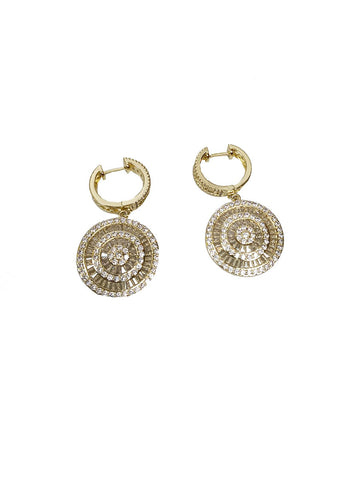 4240008 Diamond Filled Round Shaped Earrings *Last Pair