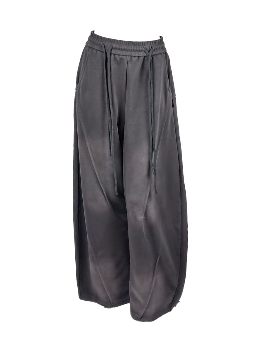 4250001 Wide-Leg Drawstring Sweatpants *Dark Grey