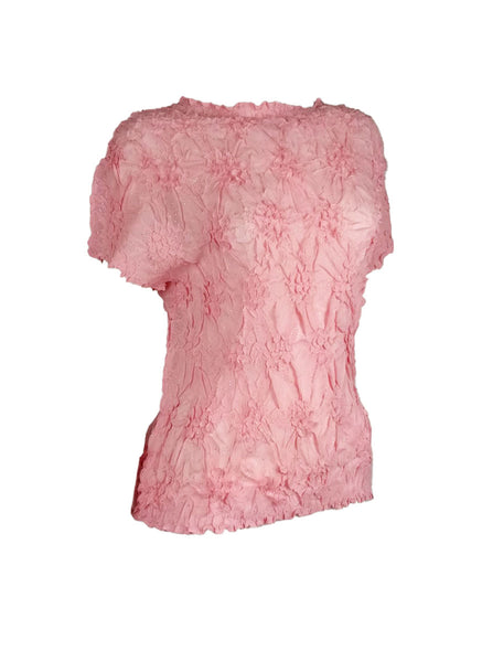 4250007 Diamond Wrinkle Short Sleeved Pleats Top *Pink