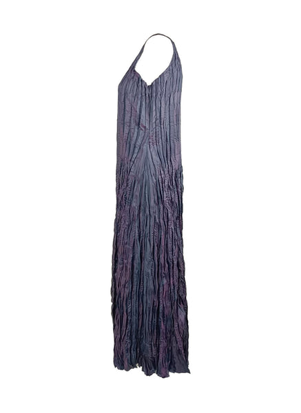4250011 Square Neck Sleeveless Pleated Dress *Purple