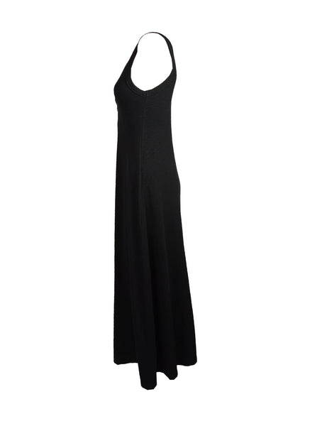 4250013 Zip Front Sleeveless Knitted Tank Dress *Black