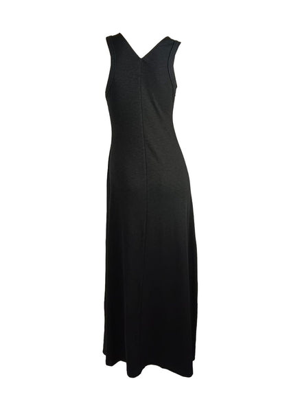 4250013 Zip Front Sleeveless Knitted Tank Dress *Black