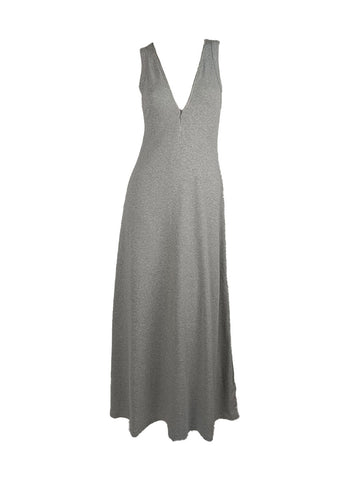 4250013 Zip Front Sleeveless Knitted Tank Dress *Grey