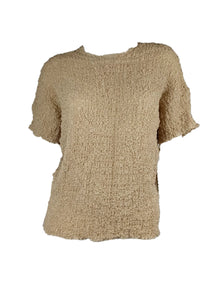 4250017 Short Sleeved Pleated Puff Top *Beige