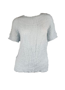 4250017 Short Sleeved Pleated Puff Top *Blue