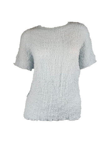 4250017 Short Sleeved Pleated Puff Top *Blue