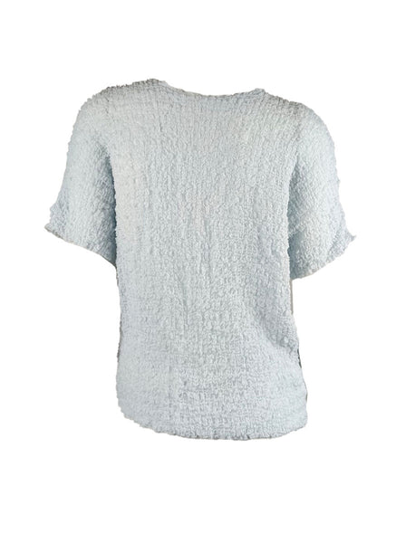 4250017 Short Sleeved Pleated Puff Top *Blue