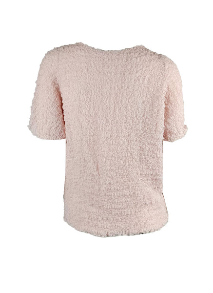4250017 Short Sleeved Pleated Puff Top *Pink