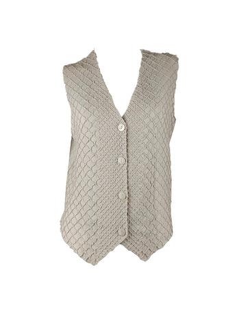 4250019 Sleeveless Pleated Vest Top *Beige