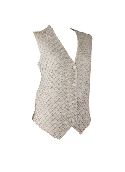 4250019 Sleeveless Pleated Vest Top *Beige