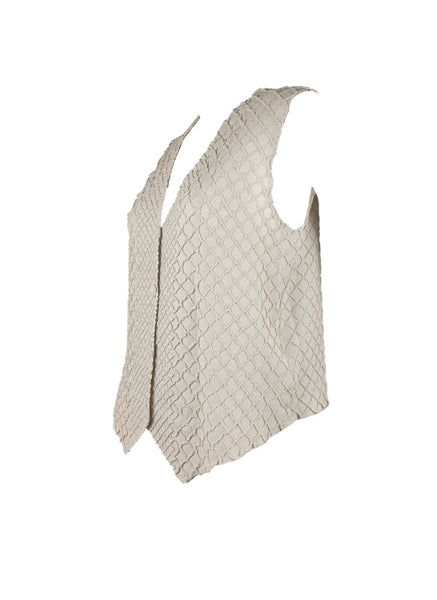 4250019 Sleeveless Pleated Vest Top *Beige