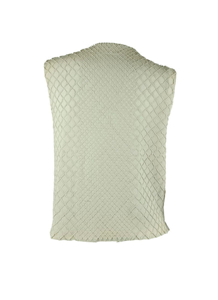 4250019 Sleeveless Pleated Vest Top *Beige