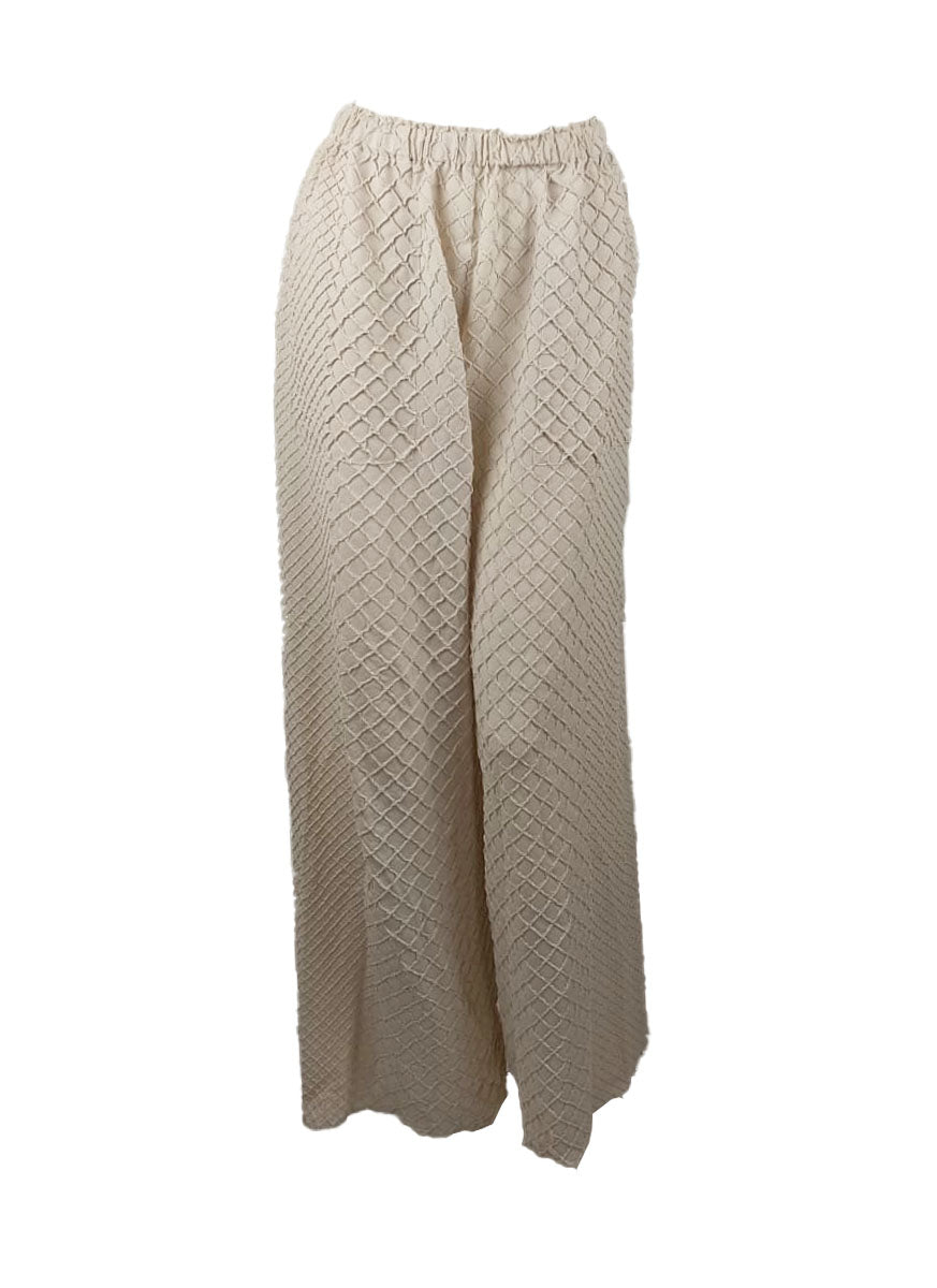 4250020 Embroidered Pleated Pants *Beige
