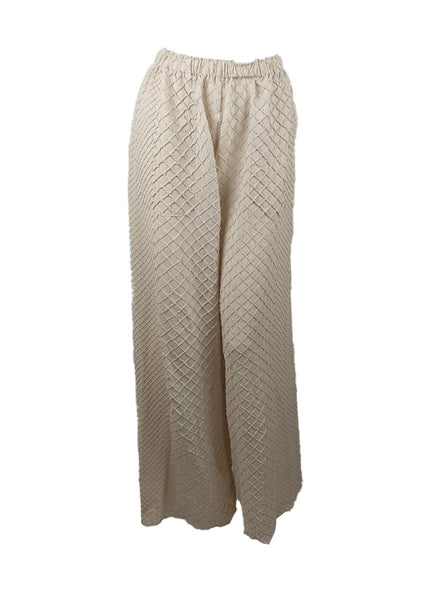 4250020 Embroidered Pleated Pants *Beige
