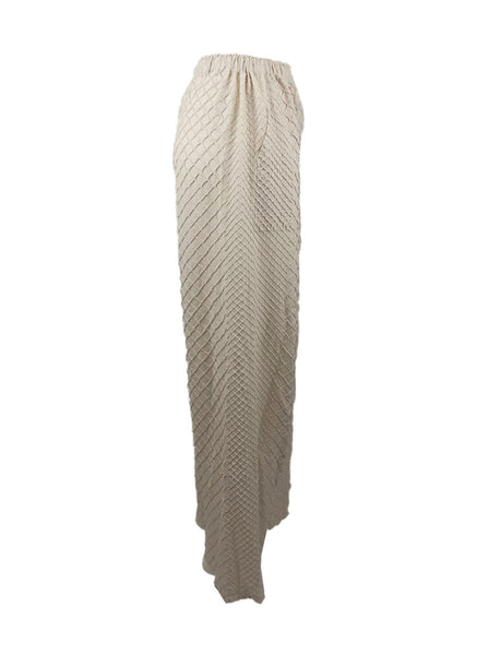 4250020 Embroidered Pleated Pants *Beige