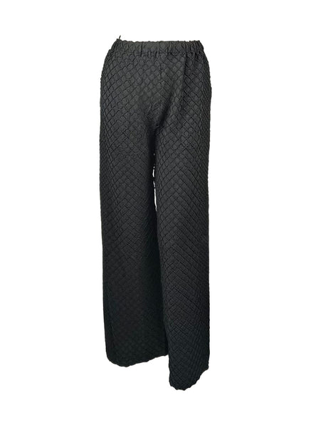 4250020 Quilted Pleated Pants *Black
