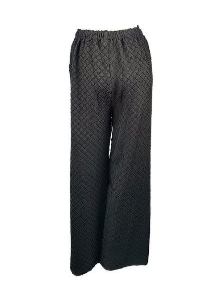 4250020 Quilted Pleated Pants *Black