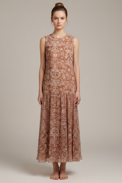Paisley Print Maxi Dress