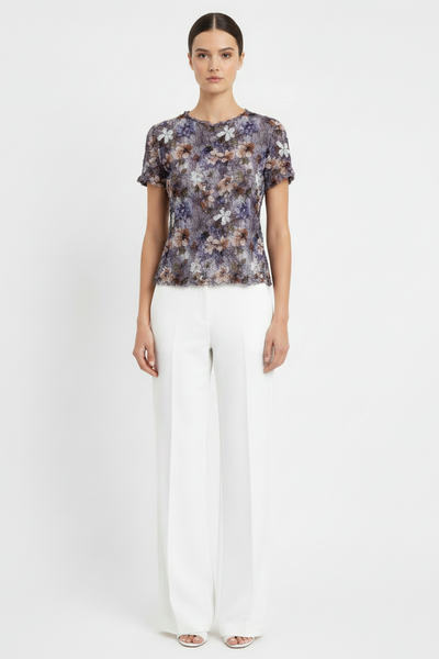 Abstract Patterned Creased Top