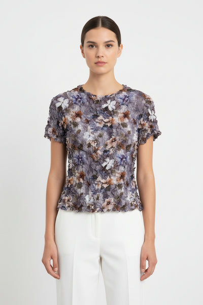 Abstract Patterned Creased Top