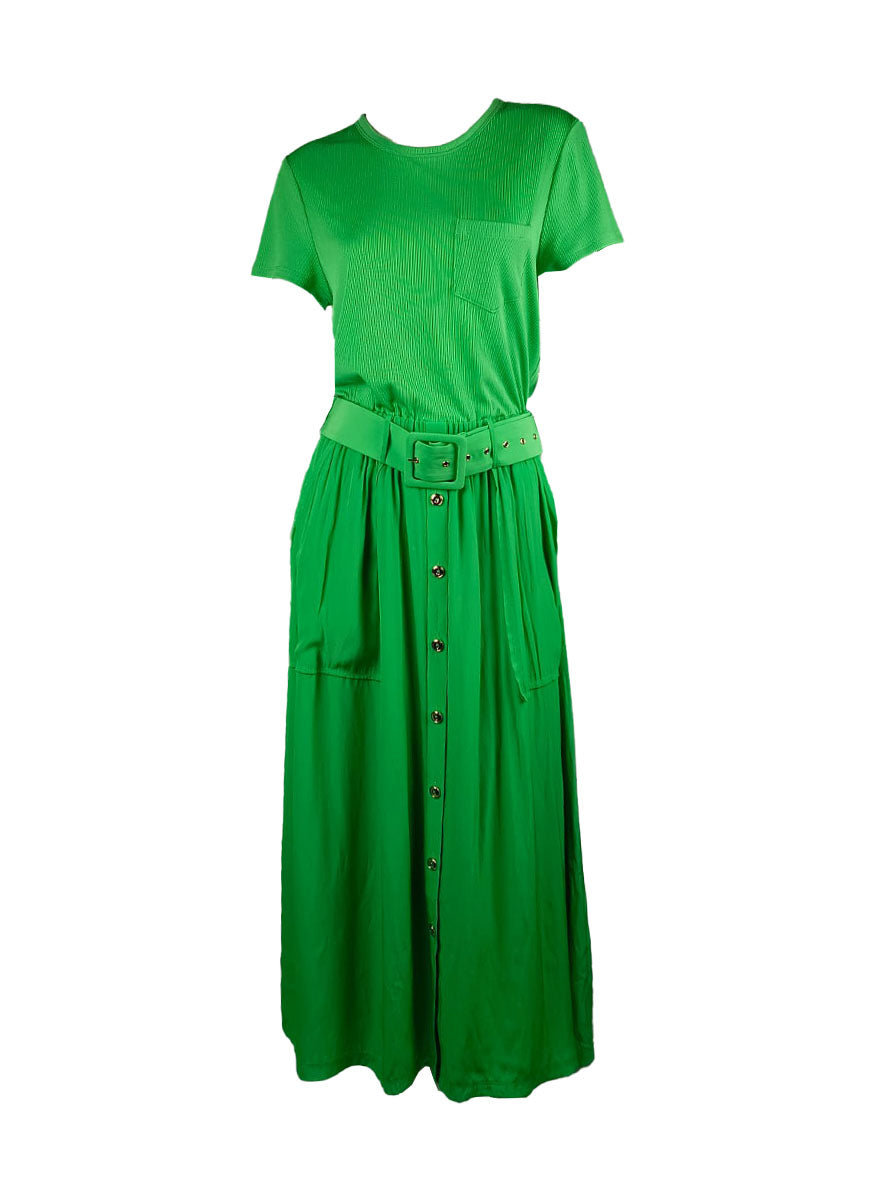 5250007 Combo Midi Dress *Green