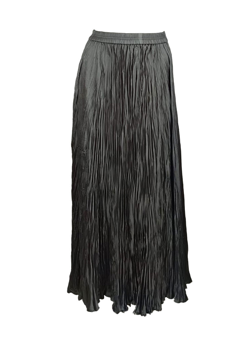 5250017 Pleated Long Skirt *Grey