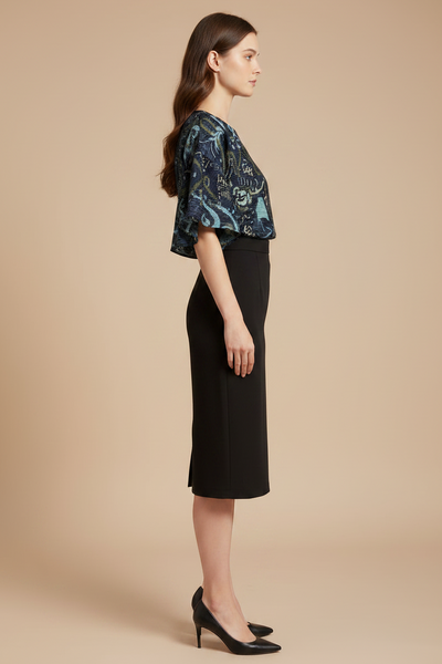 Fluttery Sleeves Pleated Top