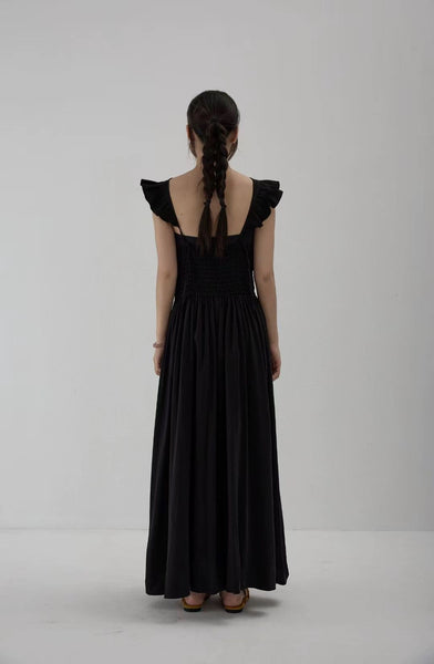 6250005 Ruffled Sleeves Maxi Dress