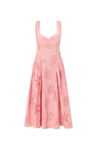 6250007 Embroidered Long Dress *Pink