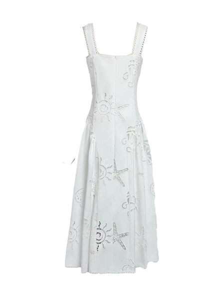 6250007 Embroidered Long Dress
