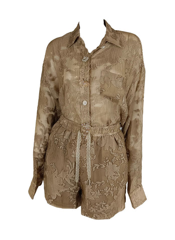 6250010 Jacquard Shorts Set *Brown
