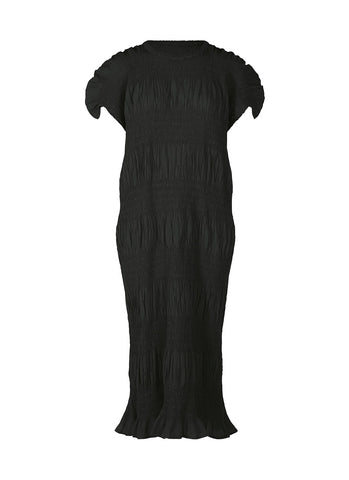 6250012 Shrink Stripe Pleated Long Dress