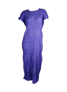 6250012 Shrink Stripe Pleated Long Dress *Purple