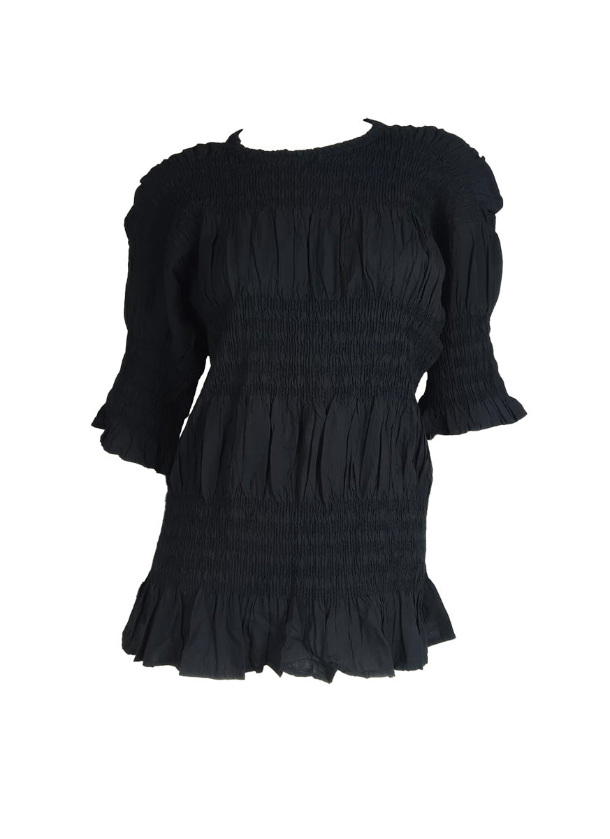 6250013 Shrink Stripe Pleated Top