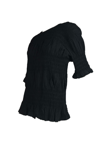 6250013 Shrink Stripe Pleated Top
