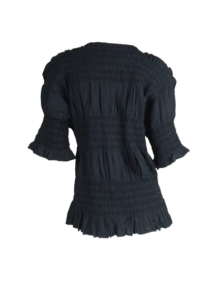 6250013 Shrink Stripe Pleated Top