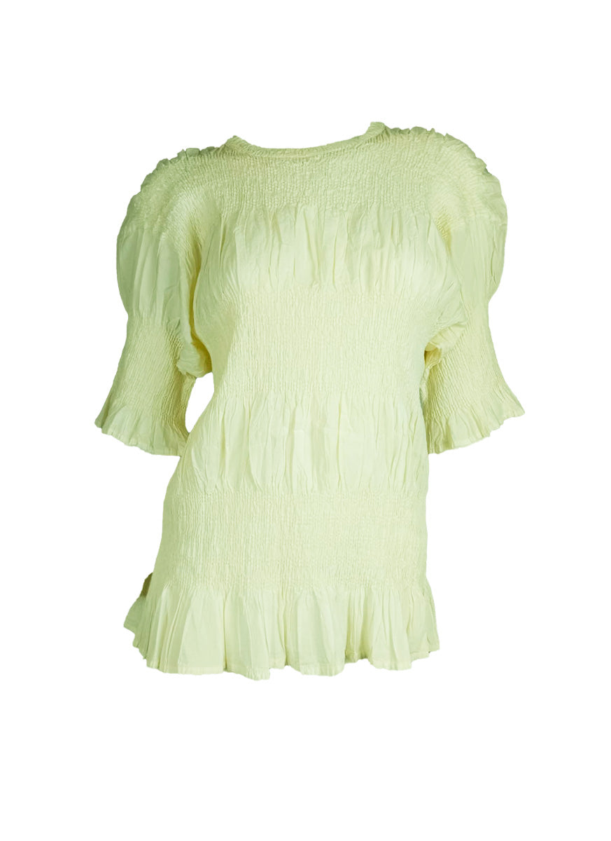 6250013 Shrink Stripe Pleated Top